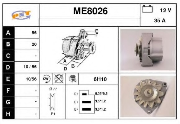 SNRA ME8026 Alternator